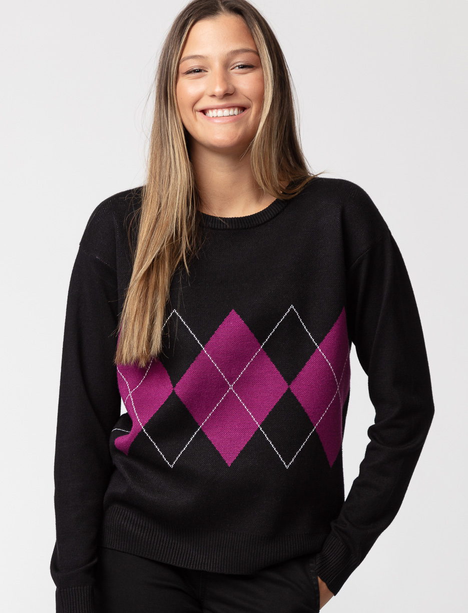 Pink clearance argyle sweater